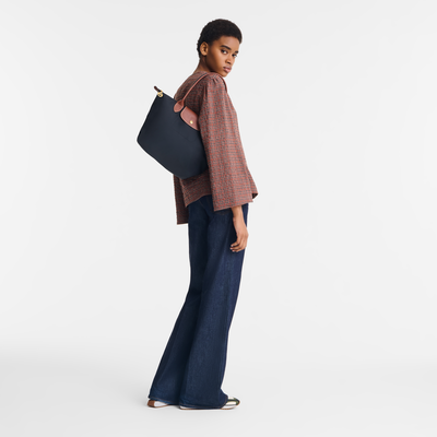 Le Pliage Original M Tote bag , Black - Recycled canvas