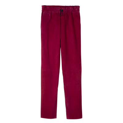 Leather straight pants , Beetroot - Leather