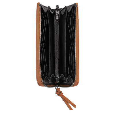 Longchamp 3D Portemonnee met rits rondom , Naturel - Leder