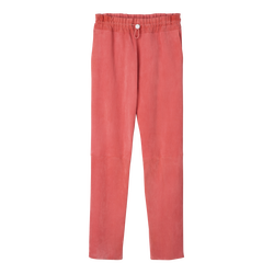 Leather straight pants , Blush - Leather