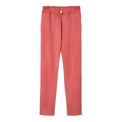 Leather straight pants , Blush - Leather