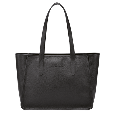 Le Foulonné L Tote bag , Black - Leather