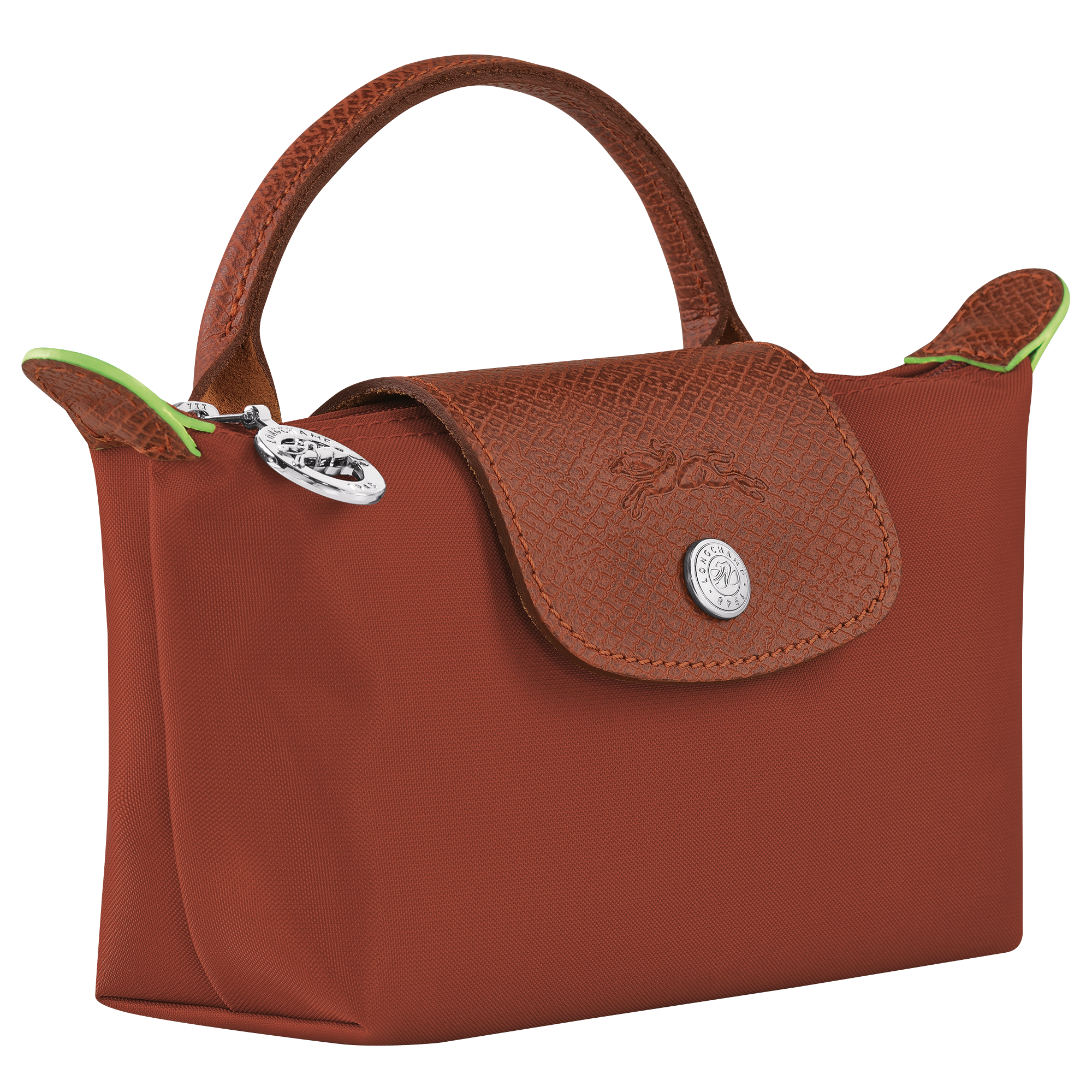 Pouch with handle, Chestnut - View 3 of
6 - zoom in Le Pliage Green Pouch with handle, Chestnut