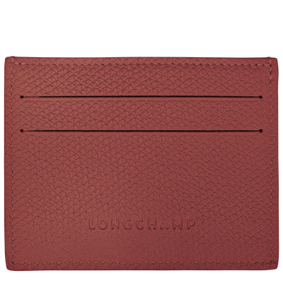 Le Roseau Card holder , Chestnut - Leather