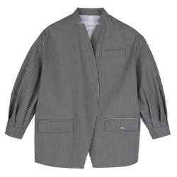 Jacket , Navy - Jacquard stripes