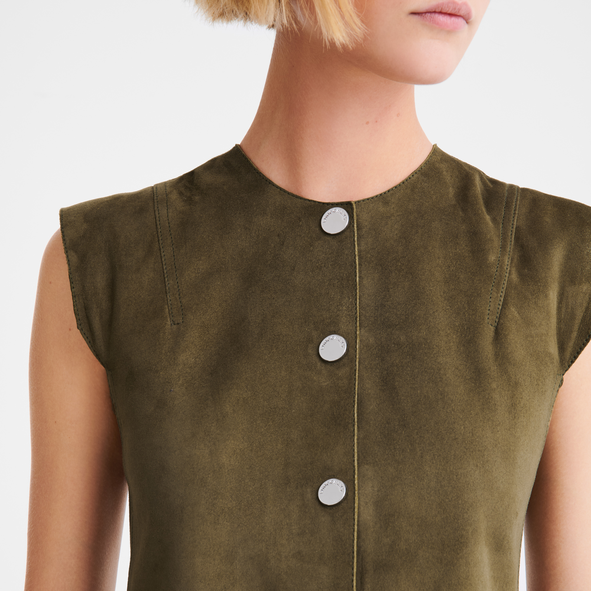 Sleeveless jacket, Khaki - View 4 of
5 - zoom in null Sleeveless jacket, Khaki